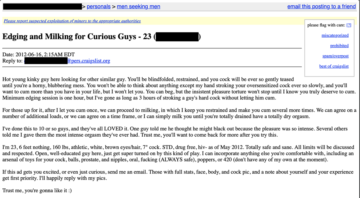 NSFW: 18+ Throwback edging ad AD008: 23yo kinky milker blindfolds, restrains, teases your cock 1-3 hours, then milks you go—multiple loads or dry! Which would you choose? Ready for the marathon? #Edging #GayHandjob #GayEdging #CumControl #EdgingKink #Milking #EdgeHim 👨‍🌾🐄