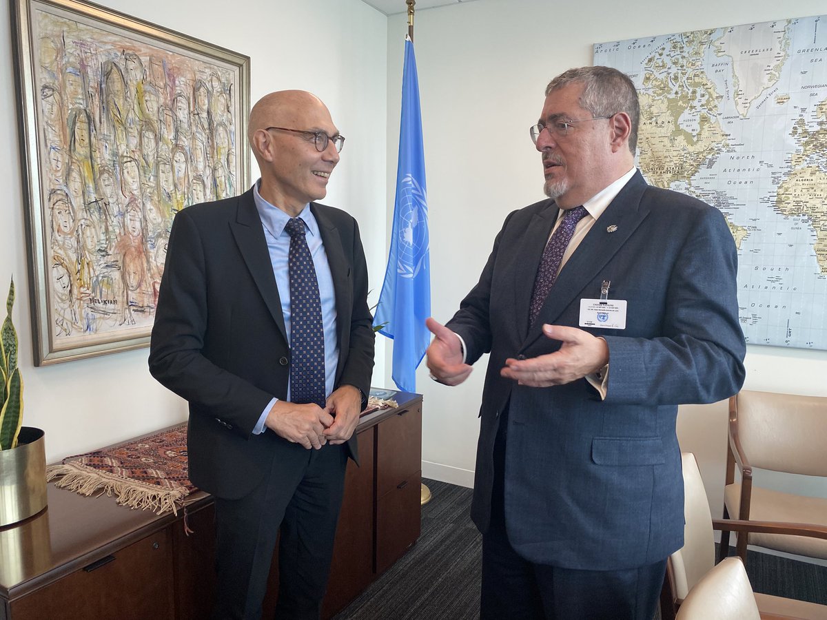 Pleased to meet with President of Guatemala <a href="/BArevalodeLeon/">Bernardo Arévalo</a> to discuss global and national human rights challenges and solutions.