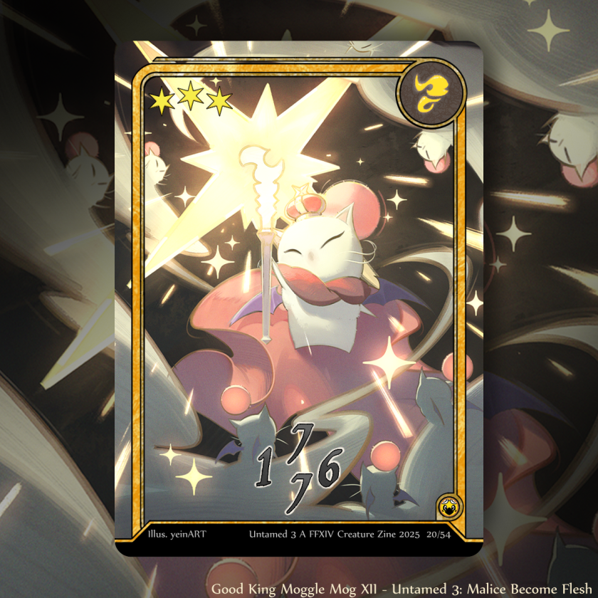 Had the privilege to paint Good King Moggle Mog - may his glorious name live forever. If you want your own blessed visage of his majesty Good King Moggle Mog - may his scepter of judgment ever command our respect - and others by amazing artists, please check out <a href="/ff14untamedzine/">Untamed: A FFXIV Creature Zine @PRODUCTION</a>!