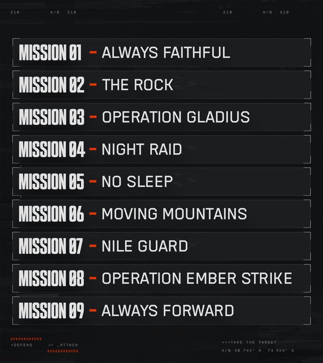 Join an elite squad fighting to save a world on the edge of collapse.

Here's your mission list for #Battlefield6's blockbuster Single-Player Campaign 🫡