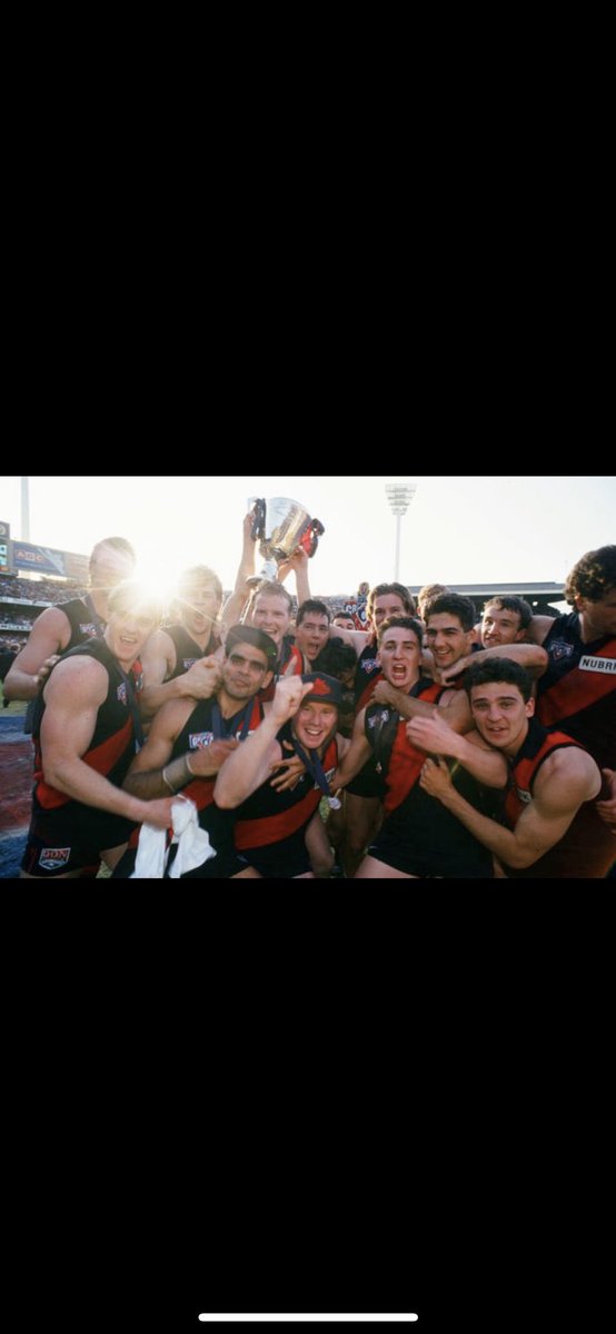 Andrew_Walsh86's tweet photo. What a day 32 years ago…. Very lucky to witness my first AFL grand final live as a 7 year old. What a day Longs goal, Wallis bump on Hanna, the baby bombers and leadership from Bomber, O’Donnell and Watson. https://t.co/hxiXb7z5SP