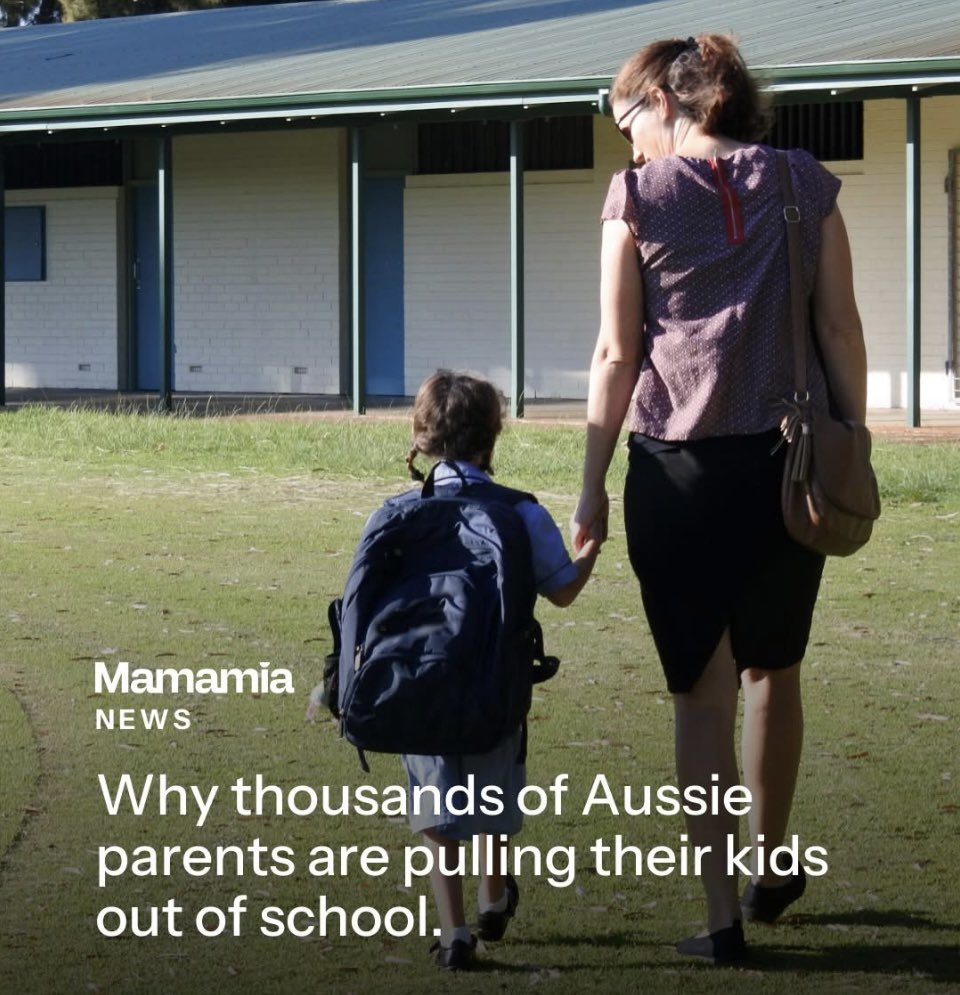 Aussie parents are pulling their children out of schools in droves.

Kids are unsafe &amp; parents do not want their children indoctrinated, radicalised, groomed &amp; sexualised by the Australian Government &amp; Woke teachers. 

Many decent teachers have also left the profession too.