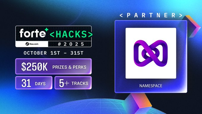 flow_blockchain's tweet image. Flow is proud to have @namespaceworld as a Forte Hacks partner!
NAMESPACE is building a global tech ecosystem by bringing together students, professionals, startups, institutions, and companies through hackathons, fellowships, and community programs.
Register while you can ⤵️