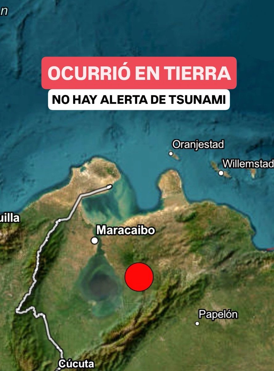 🔴🔴REPORTES | Un sismo de magnitud 6.2 se ha registrado en el noroeste de Venezuela: el temblor ocurrió a las 6:21 PM, con epicentro a 24 kilómetros al este-noreste de Mene Grande, en Maracaibo.

⚠️Hasta el momento no hay reportes de daños a infraestructuras ni personas heridas.