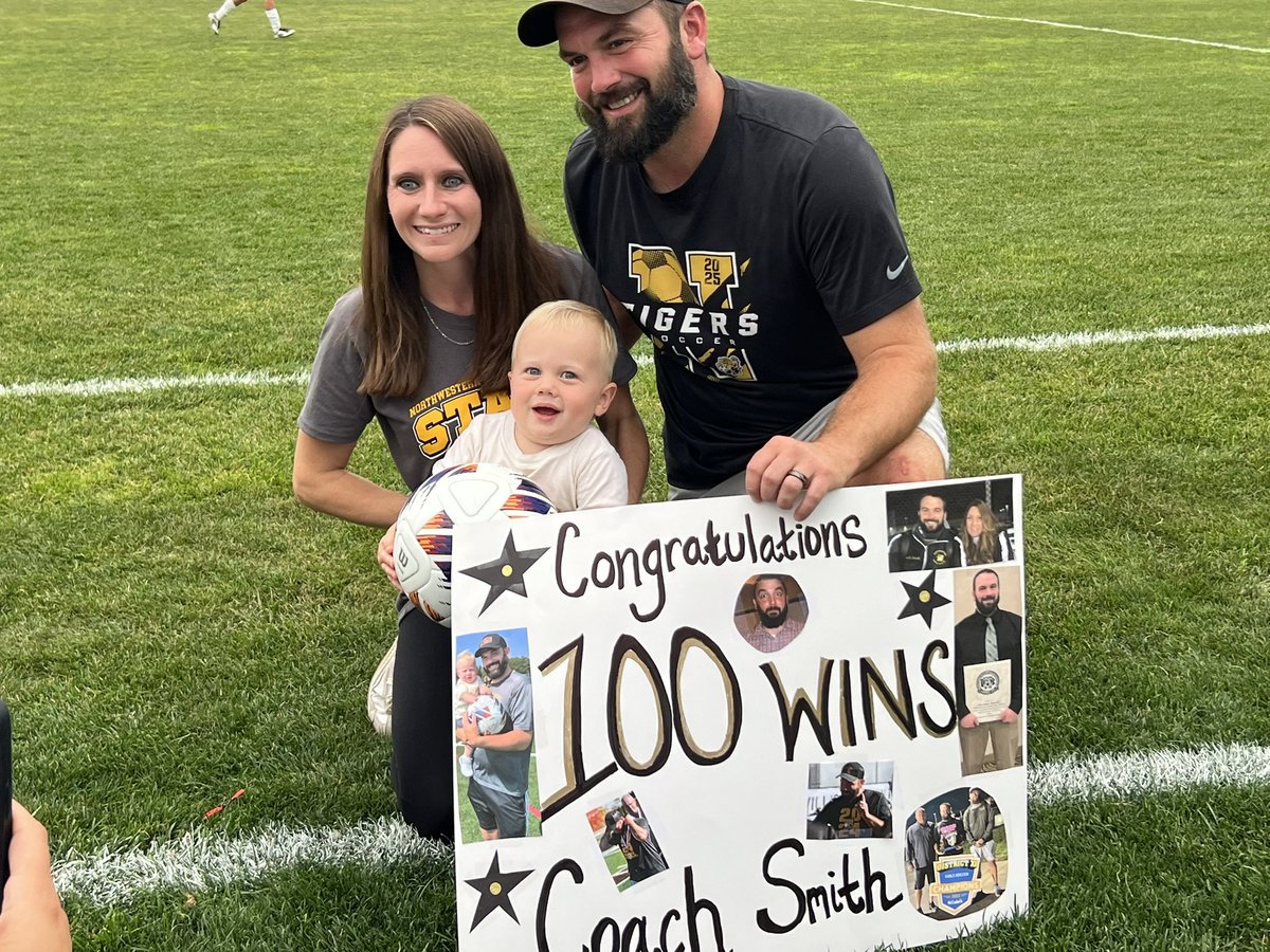 Congrats to Coach Jordan Smith on earning his 100th Career Victory!  Thank you to the team, the boosters, and Moravian Academy for their support in celebrating this milestone! <a href="/TMobile/">T-Mobile</a> #FN5GL #sweepstakes