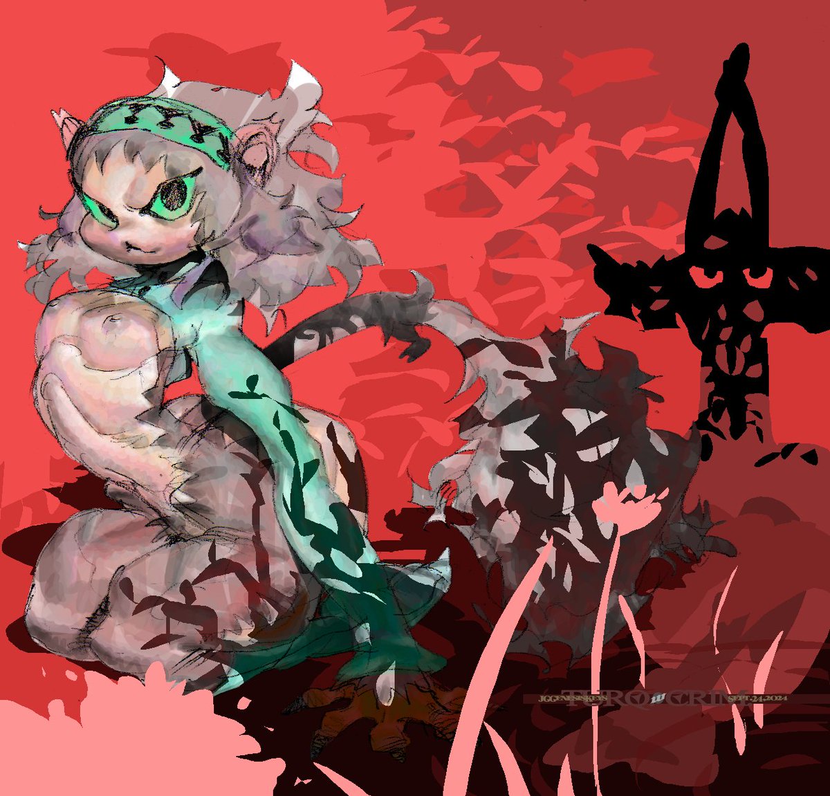 ' Turq. w. Crim. ' 
Work in progress by JG GenesisKeys.