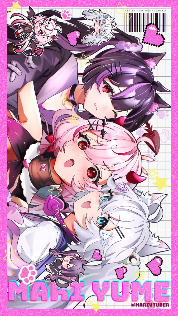 #VGenComm for <a href="/MariVtuber/">Mari Yume⚠️💤VMine</a>  
Thank you for commissioning me!!💜❤️🤍