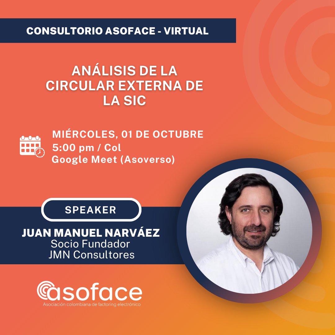 El 1 de octubre a las 5:00 p.m. tendremos un nuevo espacio exclusivo para nuestros afiliados, en el que abordaremos de manera práctica la Circular de la SIC sobre tratamiento de datos personales y lo que significa para nuestro ecosistema

Registro: bit.ly/ConsultorioCir…