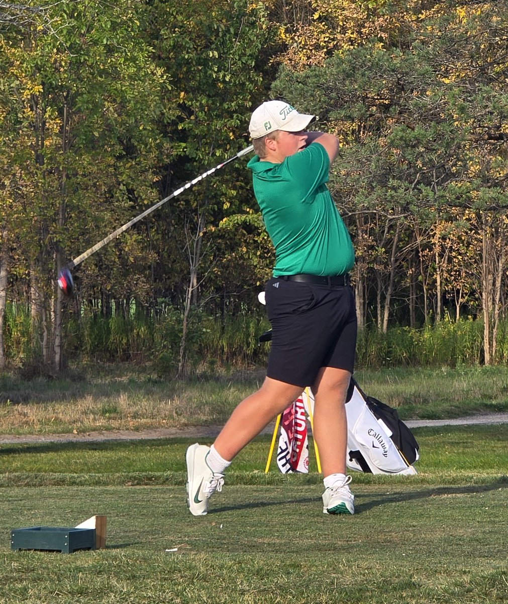 Lew Port Golf defeats NF at home today 265-286.  Senior Trevor Ingham (pic) shot a 41 for the Lancers and junior Braydon Seiwell had a 42.  LP is now 8-1 on the season.