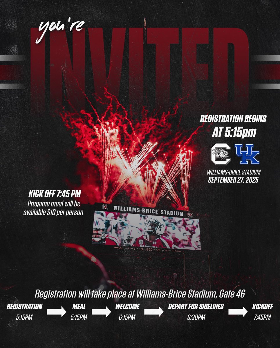 Looking forward to being in Columbia, SC to see the Gamecocks Saturday!
<a href="/GSGManagement/">Growthsportsgroup</a> <a href="/CoachSBeamer/">Shane Beamer</a> <a href="/coachfurrey/">Mike Furrey</a> <a href="/SamSerbay/">Serbay</a> <a href="/GamecockFB/">South Carolina Football</a> <a href="/DavisKoetter/">Davis Koetter</a> <a href="/DarrenUscher/">Darren Uscher</a> <a href="/BlairAngulo/">Blair Angulo</a> <a href="/Gavin_Greene16/">Gavin Greene</a>            
<a href="/BrandonHuffman/">Brandon Huffman</a>   <a href="/CharlesPower/">Charles Power</a> <a href="/MattDeBary/">Matt DeBary</a> <a href="/RustyMansell_/">Rusty Mansell</a>