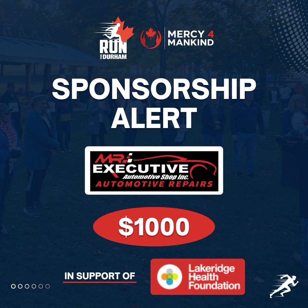 RunForDurham's tweet image. 📣SPONSOR ALERT!📣 

Mr. Executive Automotive Shop will be one of the sponsors for RUN FOR DURHAM. Thank you for your generous support! 

Visit them at 30 Harwood Ave. S.

📅 Event Date: Sat., Oct 4
🕘 Time: 9 AM 
📍 Location: Kiwanis Heydenshore Park