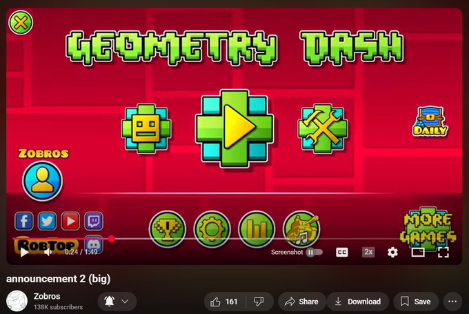 PorqTendGDTWT's tweet image. "Zobros"
Porque el retirado jugador zobros volverá a geometry dash