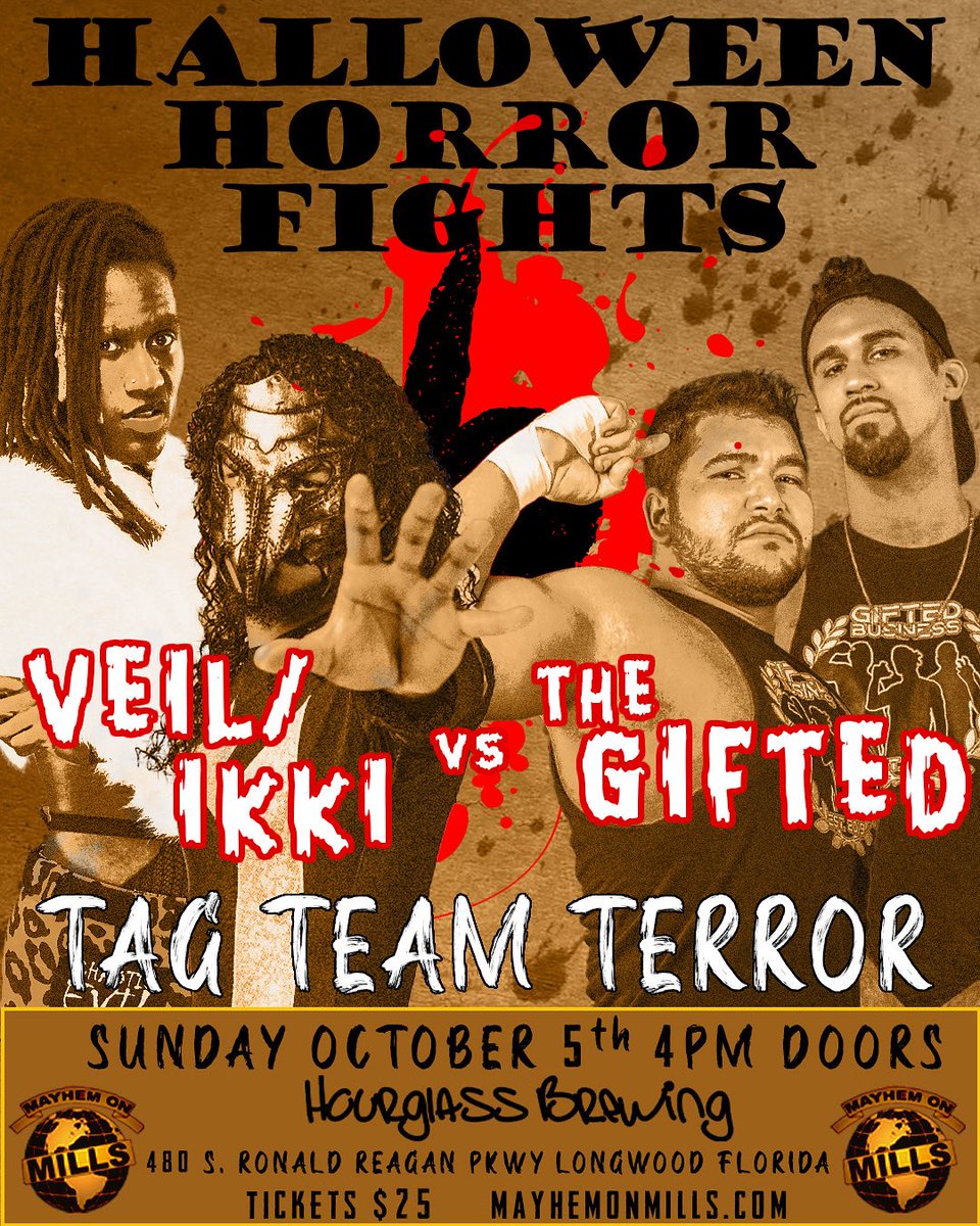 After months of disention The Gifted are refocused on becoming the dominant tag team in Mayhem. They will have a tremendous test as the storm of violence that is <a href="/NoahXVeil/">❌️Noah Veil❌️</a> and the soul-stealing silence that is IKKI have thrown down the challenge

🎫: mayhemonmills.com