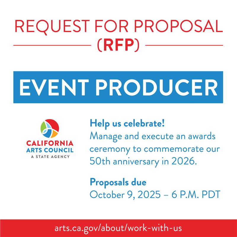 🔥CONTRACT OPPORTUNITY!🔥
We're seeking an event producer to make our golden anniversary shine! The chosen bid will work w/ CAC Council &amp; staff to bring the event vision into reality, soup to nuts.
Show us what you got by 10/9: 
arts.ca.gov/collective/cal…
#ArtsCA #caartsjob