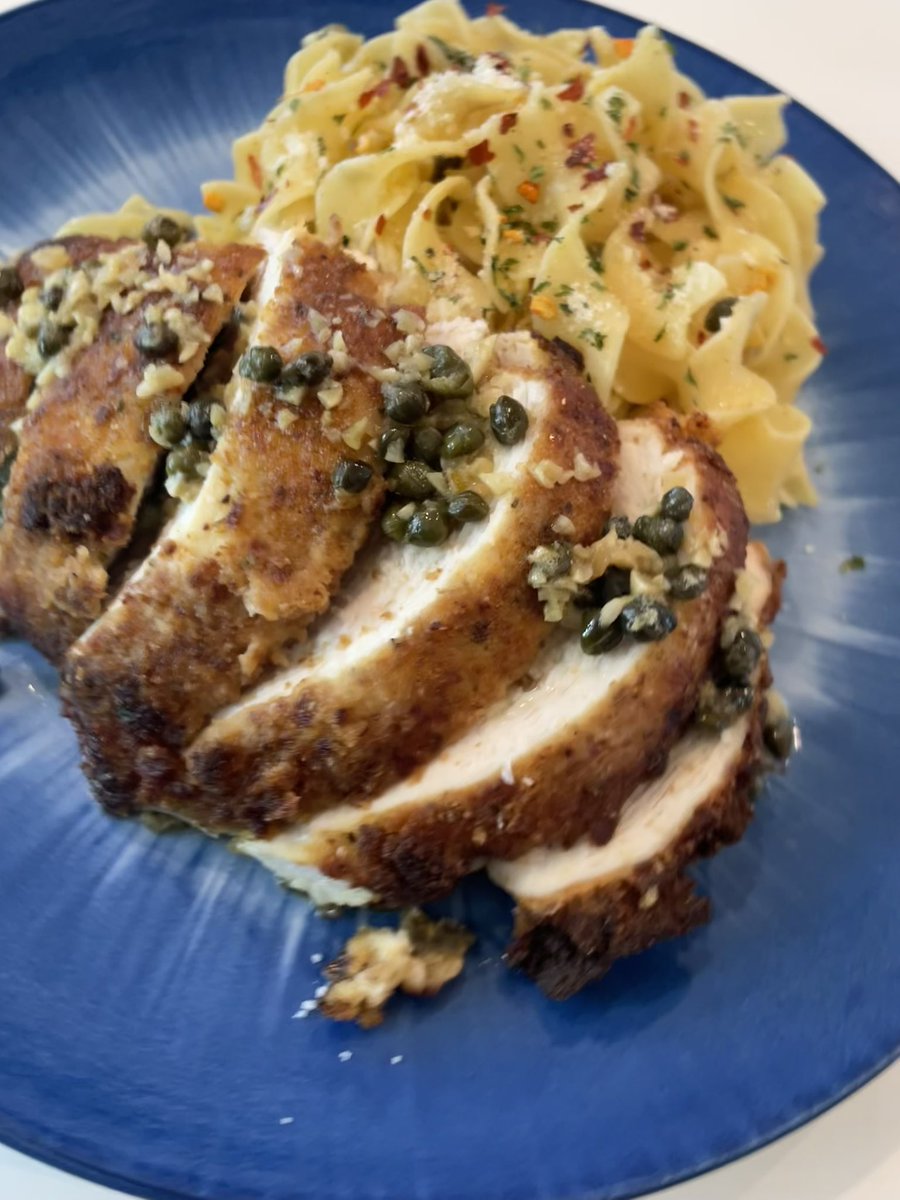Citrus Caper Pasta w/Italian Breaded Chicken #chefvnell #gottahaveitseasonings #cheflife #cheftable #ironchef