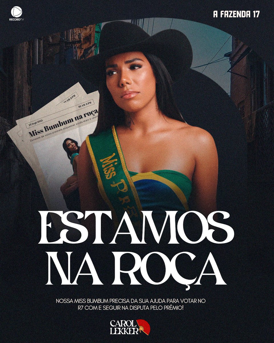 eucarollekker's tweet image. 🚨 ATENÇÃO: A MISS BUMBUM ESTÁ EM PERIGO! 🚨

Infelizmente, nossa Carol foi indicada pela fazendeira Rayane e está na primeira roça da temporada! Mas sabemos da força que ela tem e contamos com cada um de vocês para deixar a nossa miss bumbum brilhando ainda mais no jogo! 🪭…