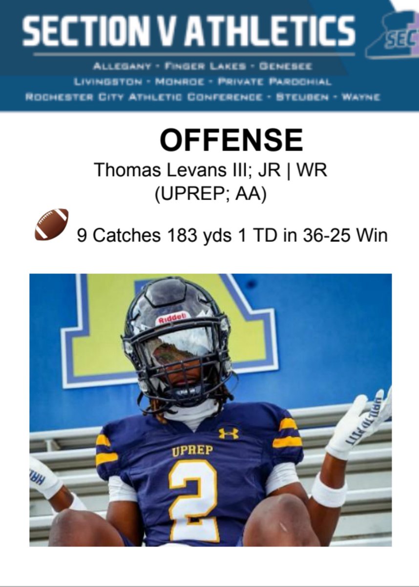 Week 3 offensive player of the week ‼️ <a href="/UprepFball/">UPREP Football (Roc.)</a>