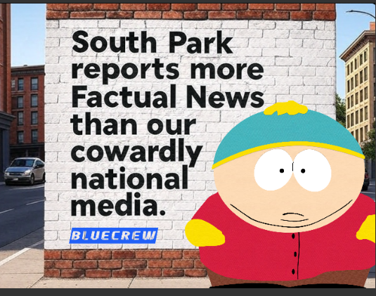 donkoclock's tweet photo. South Park has MORE factual information than Mainstream Media! 

Drop a 💙 for @SouthPark!! PS. Release the Epstein Files!!💙 https://t.co/l3FWoKXVY8