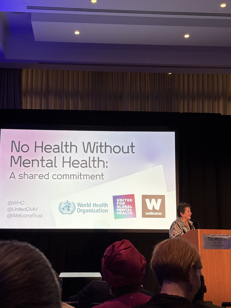 UNICEFhealth's tweet image. There is no health without mental health.
@UnitedGMH, @WHO, @wellcometrust, in collaboration w/ @UNICEF, hosted a #UNGA High-Level side event to celebrate achievements & drive forward global & national action. @UNICEF Director of Health, Helga Fogstad, provided closing remarks.