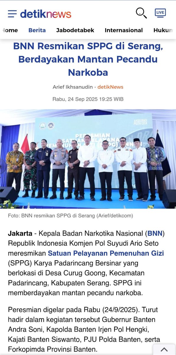 Wongsugeh88's tweet image. Inisiatif luar biasa 👏 dari Serang, Banten hadir program yang dorong kesehatan, tingkatkan kemandirian, dan buka jalan menuju masa depan lebih baik .
Semoga jadi inspirasi untuk Indonesia yang makin kuat 🇮🇩🔥"

#detikcom #kompascom #tribunnews #jawapos #cnnindonesia #liputan6