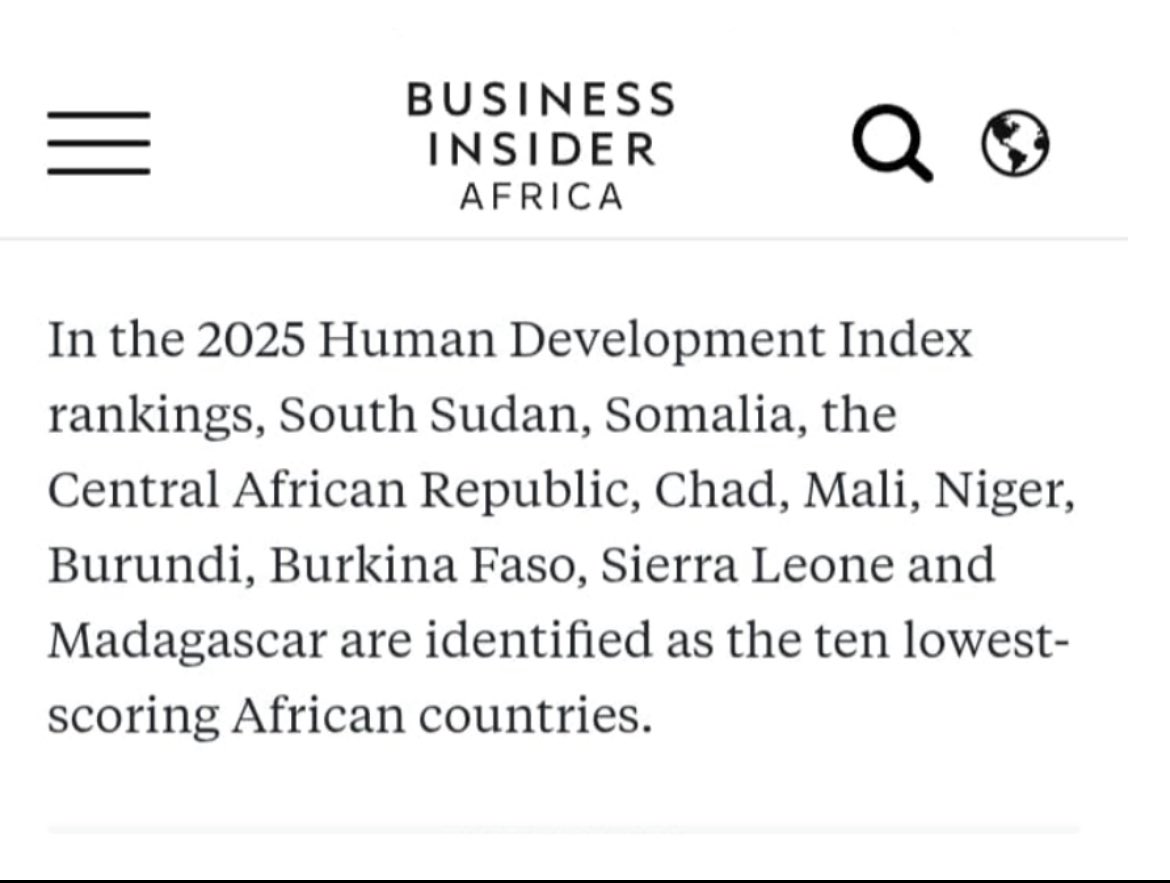 LeoneIssues's tweet image. 🚨 Sierra Leone sinks into the bottom 10 of UNDP’s 2025 Human Development Index.

After 7 years of Bio’s gov’t loaded with PhDs, the nation faces worsening poverty, broken healthcare &amp;amp; failing schools.

📉 Proof that credentials don’t equal progress.

#HDI #SierraLeone
