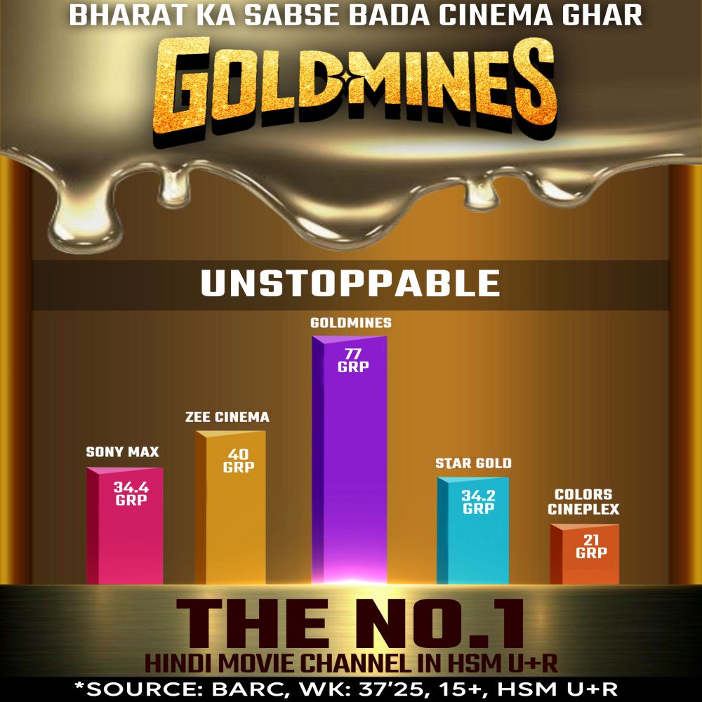 #Goldmines
Unstoppable
The No.1 Hindi Movie Channel In HSM Urban + Rural
