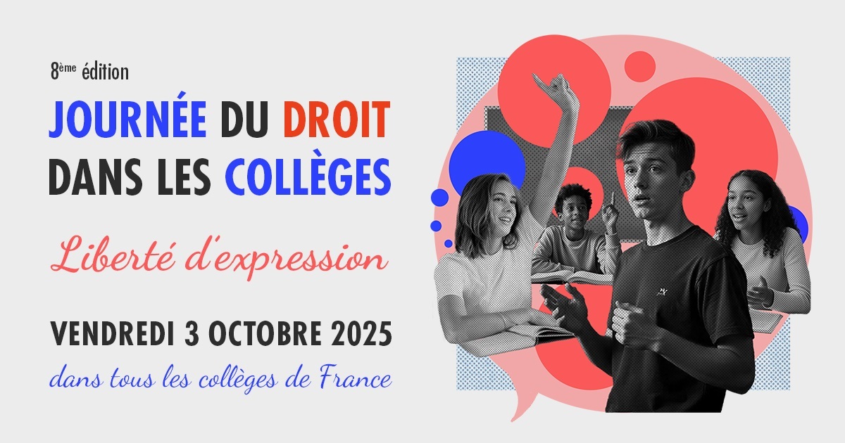 ⚖ Le 3 octobre, les avocats du @cnbarreaux se mobilisent pour échanger avec les collégiens sur le thème de la liberté d’expression.

Vous souhaitez participer à la Journée du droit dans les collèges ? Il est encore temps d'inscrire vos classes !

➡ eduscol.education.fr/3322/journee-d…