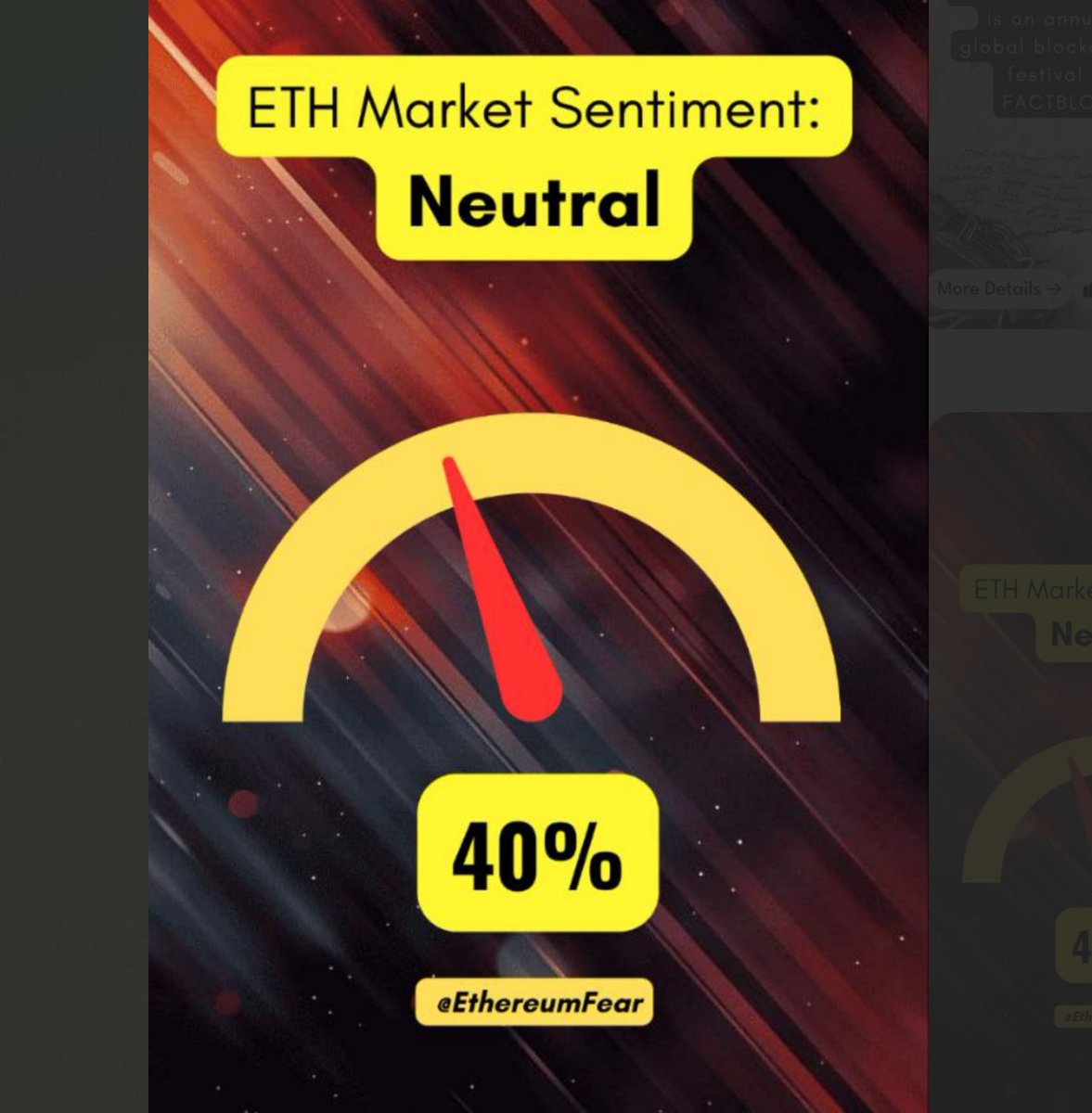 🌥️ Ethereum Fear &amp; Greed Index is at 40/100 – signaling caution while ETH stays strong above $4,000!

💪 Historically, high prices in “fear” territory are rare – a major consolidation zone!

📈 <a href="/intocryptoverse/">Benjamin Cowen</a> called brief dips, expecting momentum to resume later this year.

Is