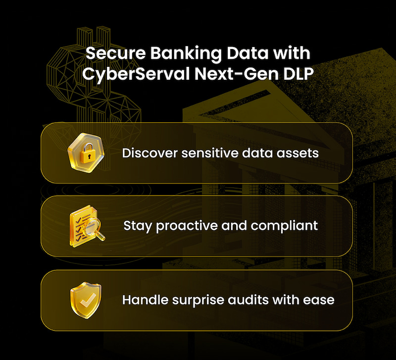CyberServal's tweet image. A leading bank in China secures sensitive data &amp;amp; streamlines audits with CyberServal DDR 🚀  
✔️ Detect dark data  
✔️ Automate compliance 
✔️ Prevent insider threats  
✔️ Simplify audits
#DataSecurity #BankingCompliance #NextGenDLP for financial institutions.