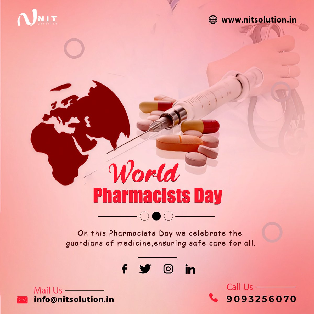 nit_solution's tweet image. ✨Happy World Pharmacists Day ✨
💊 Today, on World Pharmacists Day, we celebrate the dedication, knowledge, and compassion of pharmacists across the globe. 🌍✨