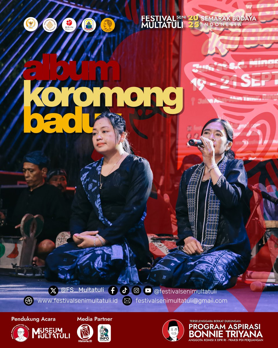 FS_Multatuli's tweet photo. Dari Tanah Kanekes, Koromong hadir bukan sekadar musik, ia adalah warisan yang sarat nilai spiritual, dan sosial. Jum'at malam (19/09/2025) itu, dalam gelaran Festival Seni Multatuli 2025 Semarak Budaya Indonesia, musik tradisi ini menutup acara dengan meriah. #FSM202 https://t.co/P52WbTjkFv