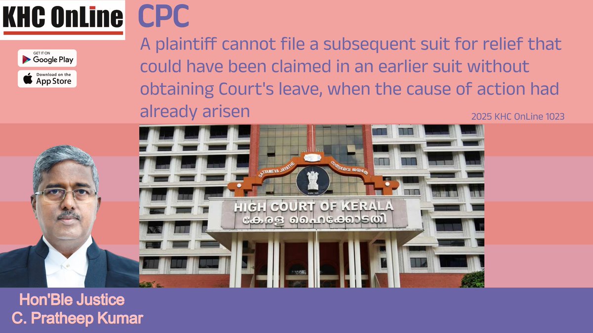 khconline1's tweet image. #CPC #CivilProcedureCode #CPC1908 #Order2Rule2 #CauseOfAction #SubsequentSuit #Pleading #ResJudicata #LegalMaxims #CivilLaw #IndianLaw #LegalProcedure #LawStudents #LawyerLife #LegalKnowledge