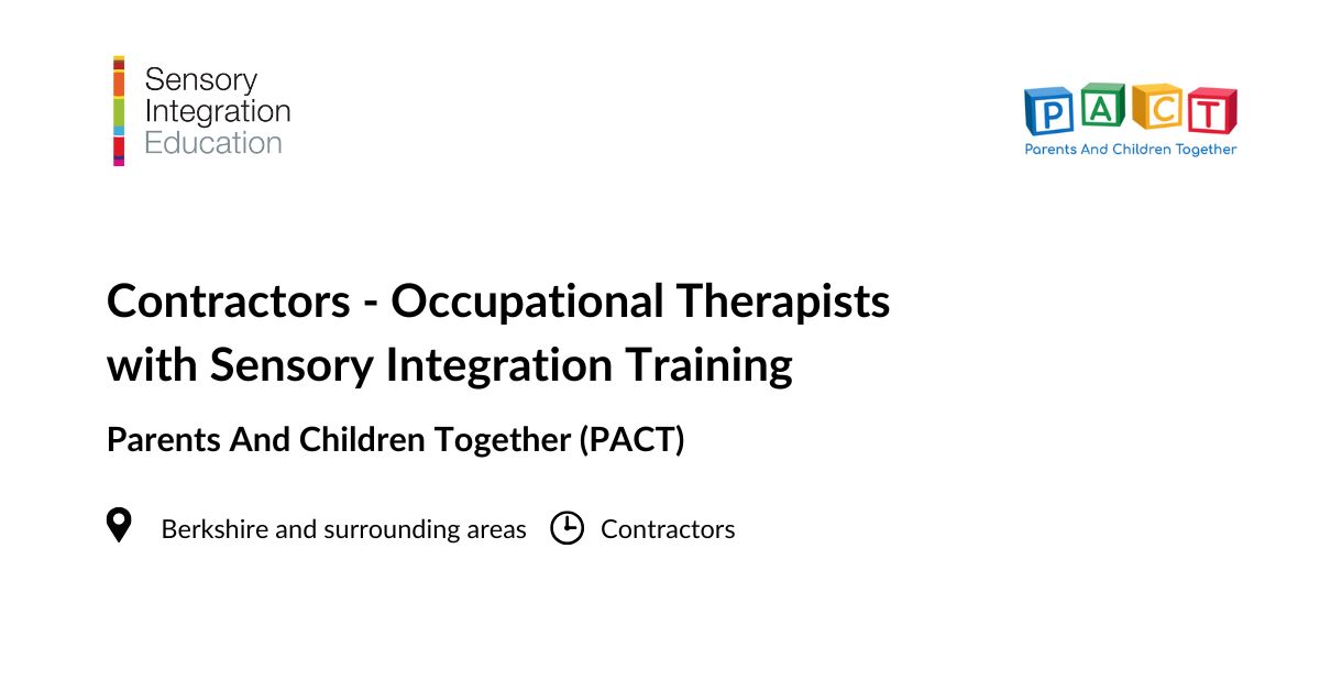 SINetwork's tweet image. 📢 Job Alert: Contractors - #SensoryIntegration #OccupationalTherapists, PACT (Parents and Children Together)

📍Location: Berkshire and surrounding areas, UK

Find out more 👇