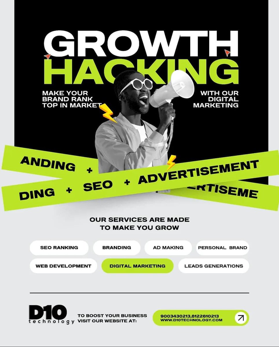 D10Technology's tweet image. 🚀 Struggling to find quality leads? 

🔹 Digital Marketing
🔹 Personal Branding
🔹 High-Quality Lead Generation
🔹 Social Media Ads that Convert

💡 Let’s turn clicks into customers!

📞 Call us: 9003430213 | 8122610213