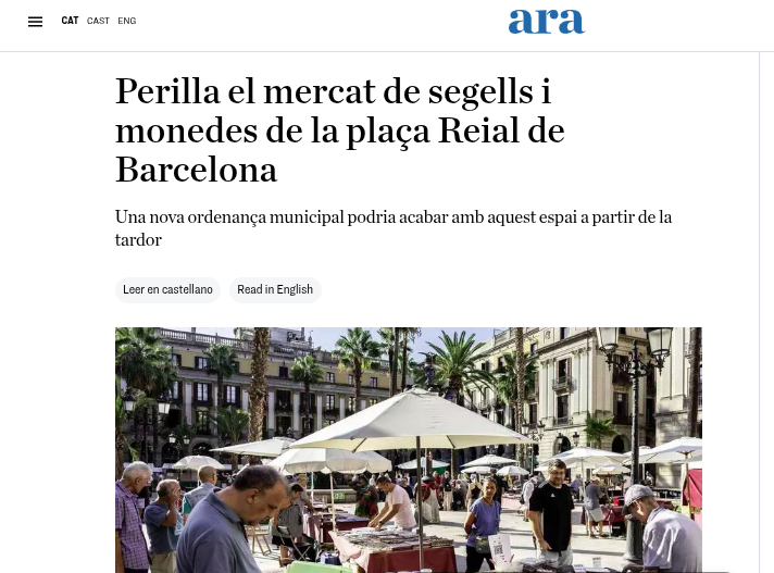 El mateix està passant a la Plaça Reial.
Allà on la sobreexplotació turística s'ha fet ja incompatible amb qualsevol altra activitat, l'Ajuntament ho té ben clar: fora l'activitat no turística!
ara.cat/societat/barce…