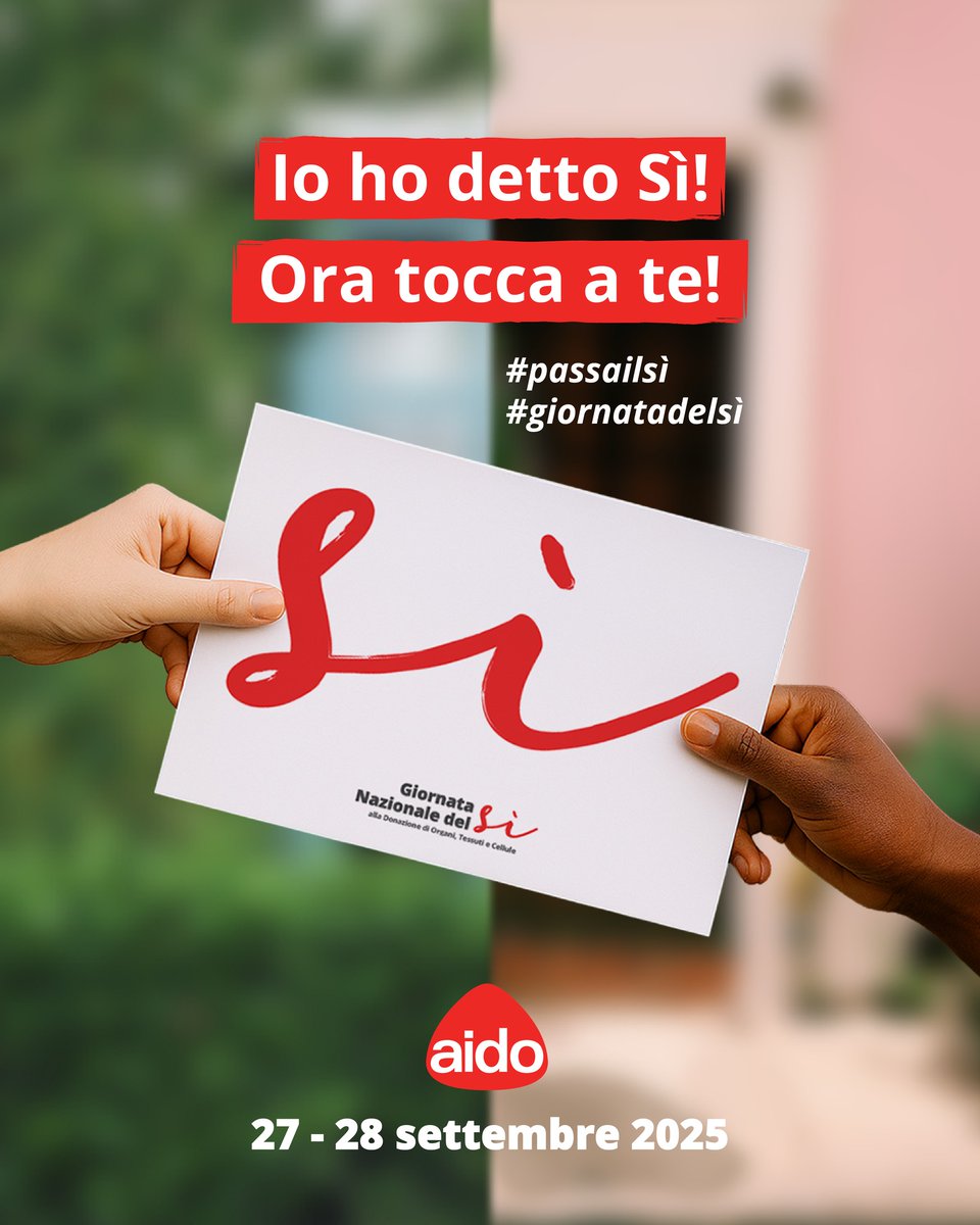 Giornata Nazionale del Sì, il momento in cui tutta AIDO si unisce per dire Sì alla vita. I comuni si fanno promotori del "Valore del Sì" che consente al cittadino di esprimere la volontà alla donazione al momento del rinnovo/rilascio della carta di  identità.
Insieme per la Vita!