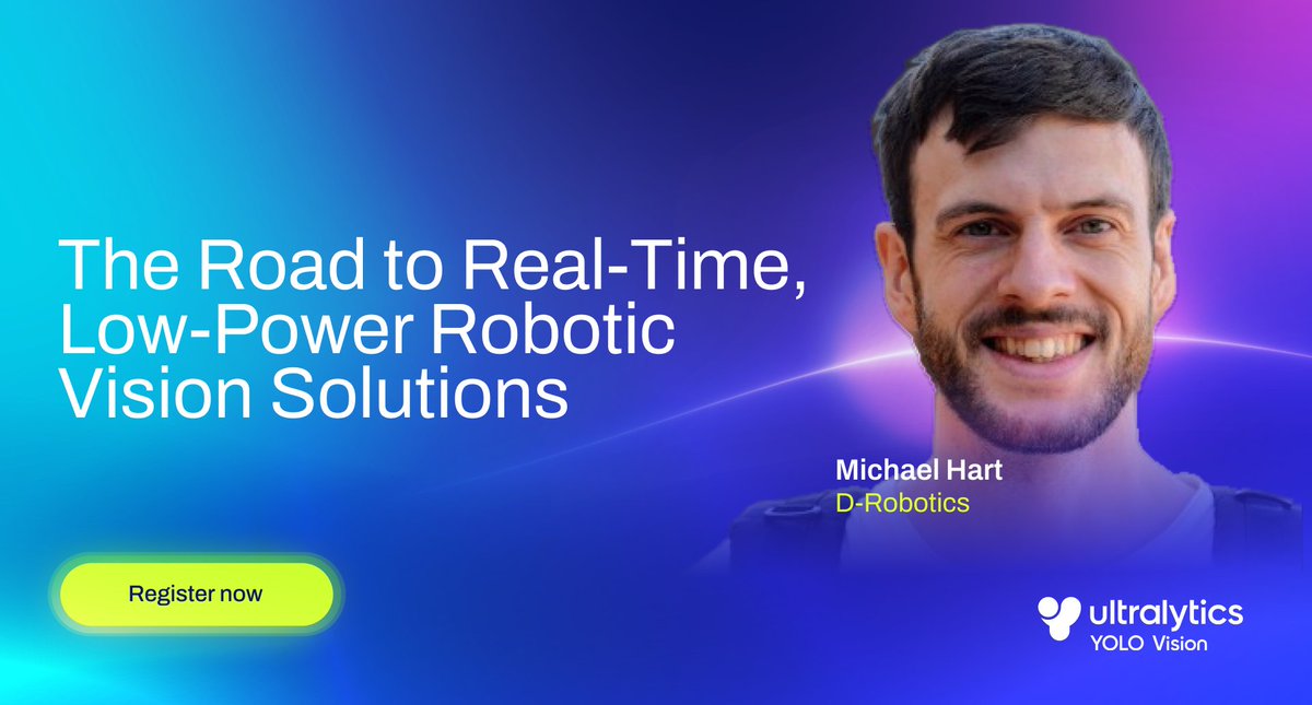 DRoboticsDev's tweet image. Today is YOLO Vision 2025 day in London! 🎉 Michael Hart from @DRoboticsDev community is presenting The Road to Real-Time, Low-Power Robotic Vision Solutions—breaking down the robotic vision hacks you need.
⏰ LIVE at 2:00 PM BST (GMT+1)
🌍 Join in London or online…