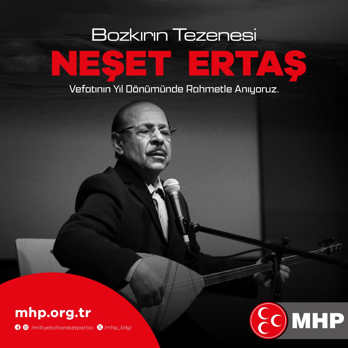 MHP_Bilgi's tweet image. Bozkırın Tezenesi #NeşetErtaş&apos;ı Vefatının Yıl Dönümünde Rahmetle Anıyoruz.