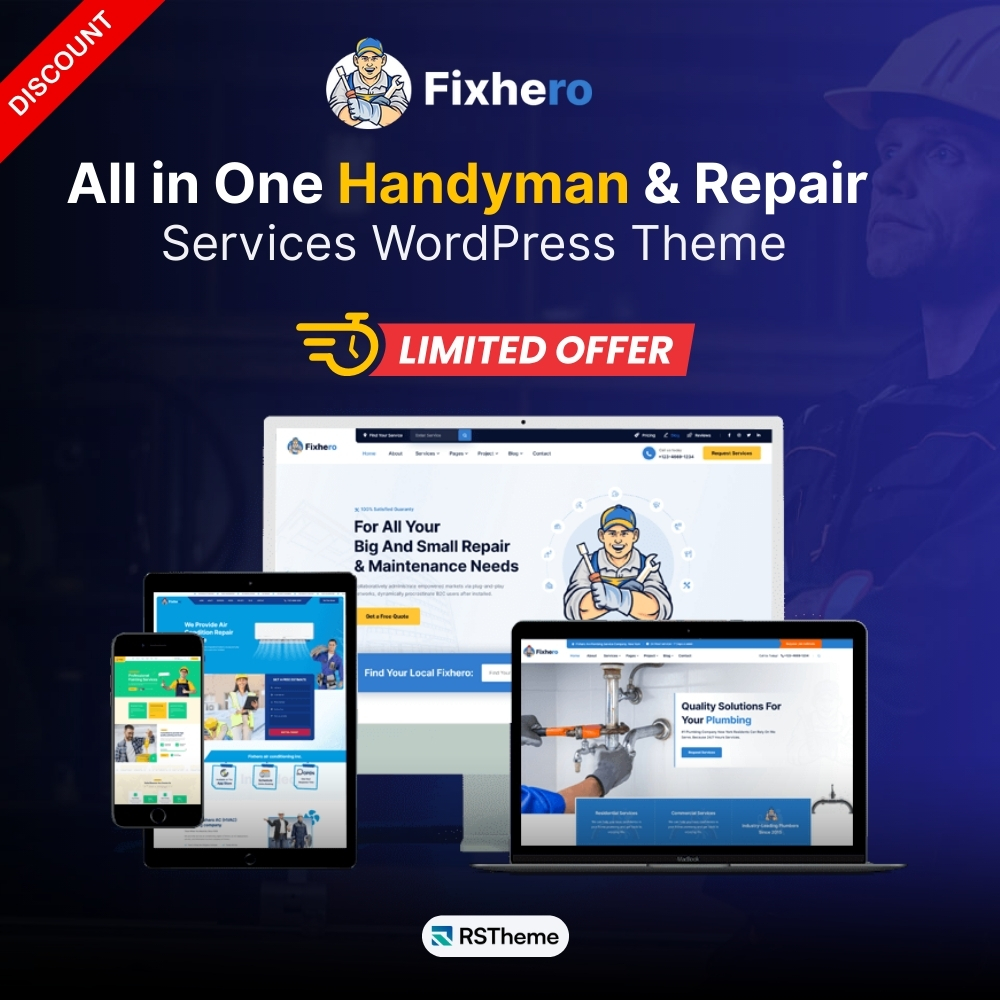 rs_theme's tweet image. 🛠️ Grow your handyman & repair business online with Fixhero WordPress Theme!
✔ Modern & responsive design
✔ Perfect for plumbers, electricians & more
🔥 Limited-time offer – don’t miss it!
👉 rstheme.com/product/fixher…
#WordPress #Handyman #Fixhero #BusinessGrowth