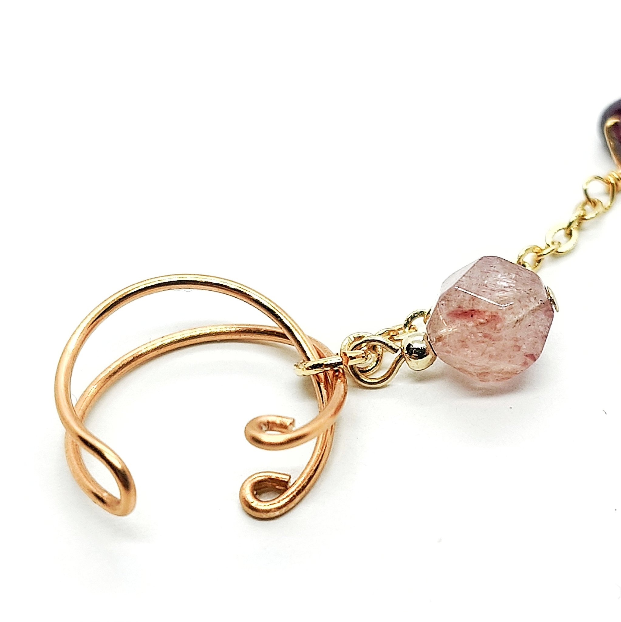 ★n.♡ページです♪No.8◆天然石ピアス◆ストロベリークォーツ ストロベリークォーツ ピアス Strawberry Quartz 天然石ピアス