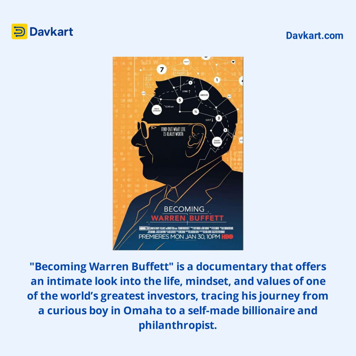 Davkarthq's tweet photo. Ever wondered how billionaires think? 🧠💼  
"Becoming Warren Buffett" reveals the mindset behind the money.  
From humble beginnings to legendary investor — a must-watch for every business mind. 
#DavkartRecommends #BecomingWarrenBuffett #BusinessMinds  #WealthWisdom https://t.co/kCsQF7OEGQ