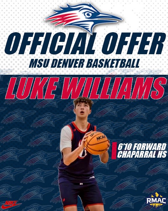 Luke Williams (@lukejwilliams35) on Twitter photo A big thank you to <a href="/CoachFicke/">Dan Ficke</a>, Coach Kollar, <a href="/maliktuckerr/">Malik Tucker</a> and the <a href="/MSUDenverMBB/">MSU Denver Men's Basketball</a> team for a great visit! And I am blessed to announce I have received an offer to continue my basketball and academic career at MSU! A big thank you to <a href="/CoachFicke/">Dan Ficke</a>, Coach Kollar, <a href="/maliktuckerr/">Malik Tucker</a> and the <a href="/MSUDenverMBB/">MSU Denver Men's Basketball</a> team for a great visit! And I am blessed to announce I have received an offer to continue my basketball and academic career at MSU!