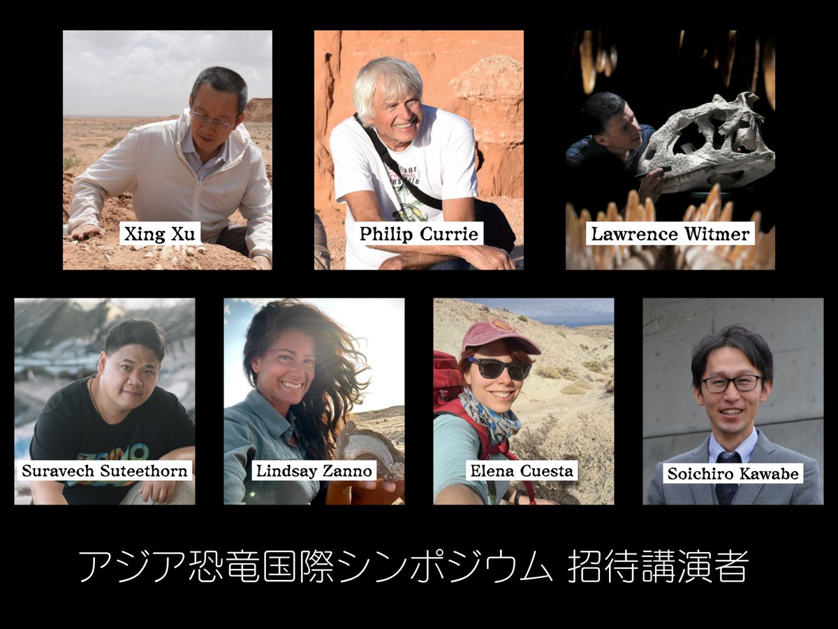 【招待講演者紹介】

#アジア恐竜国際シンポジウム では
#恐竜学部 の河部先生に加え
以下の研究者が講演します🗣️

👤徐星 博士
👤フィリップ・カリー 博士
👤ローレンス・ウィトマー 博士
👤エレナ・クエスタ 博士
👤リンゼイ・ザンノ 博士
👤スラウェート・スティートーン 博士