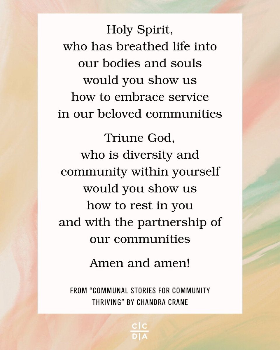 King Jesus,
who is the ultimate practitioner of reconciliation
would you show us
how to embrace our identities
for the flourishing of our communities

From “Communal Stories for Community Thriving” by Chandra Crane

ccda.org/communal-stori…

#weareccda #ccdaPrays