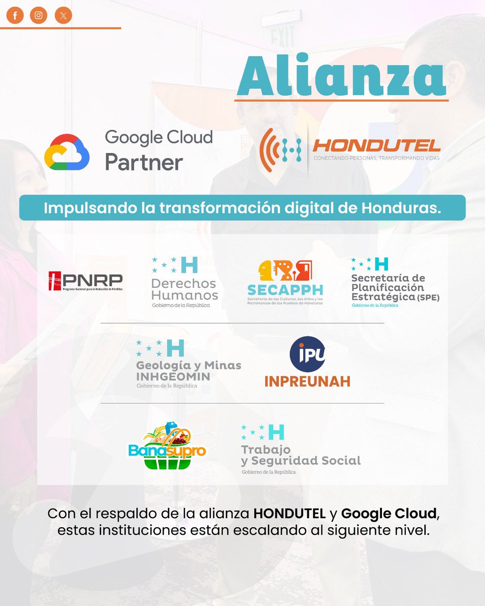 #RescateHONDUTEL 
Honduras está avanzando en el desarrollo de la tecnología y HONDUTEL es parte de esa historia con la modernización del Estado en materia de innovación tecnológica ofreciendo productos y servicios de Google Cloud y Workspace, una plataforma tecnológica para que