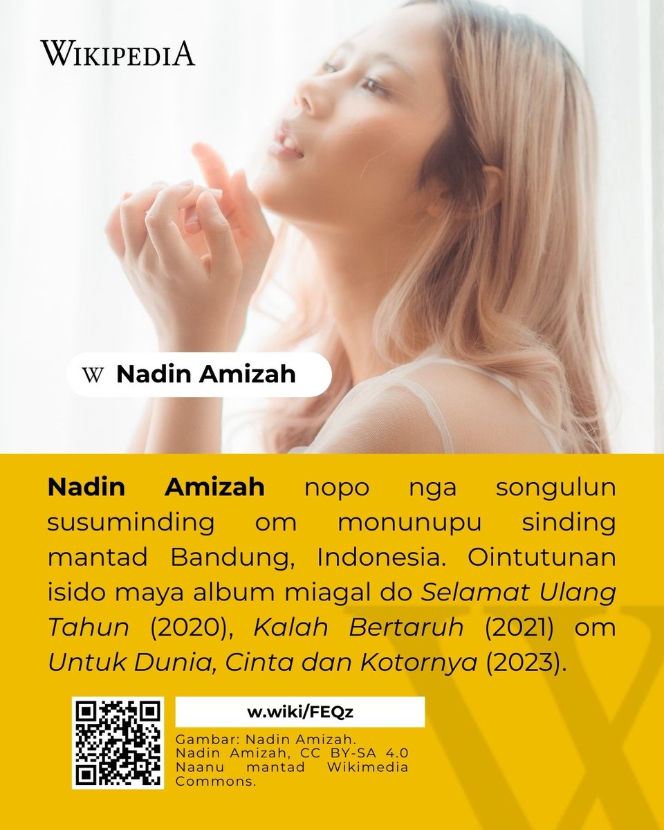 Nadin Amizah nopo nga songulun susuminding om monunupu sinding mantad Bandung, Indonesia.

Basao' potilombus kokomoi di Nadin Amizah id
w.wiki/FEQz

#nadinamizah
#wikipediaboroskadazandusun