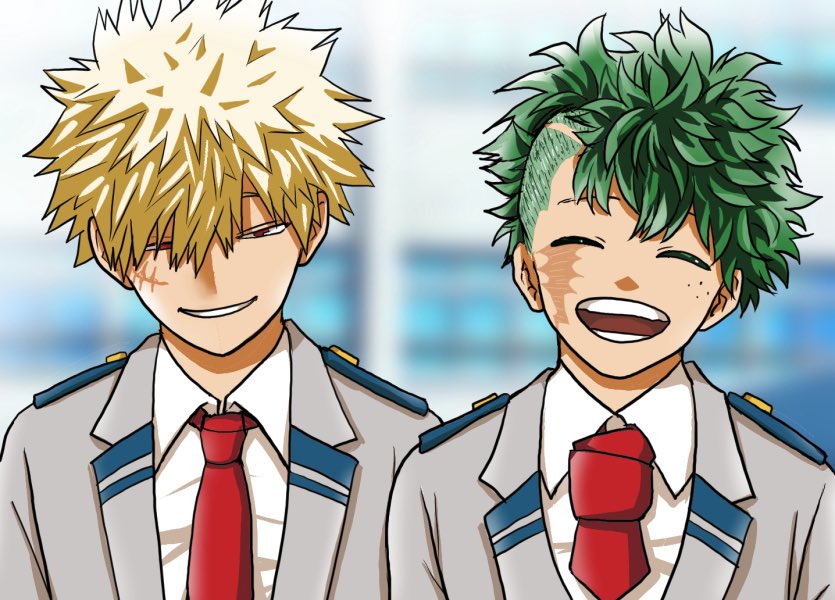 爆豪勝己 ,緑谷出久 「再掲1」|みっこのイラスト