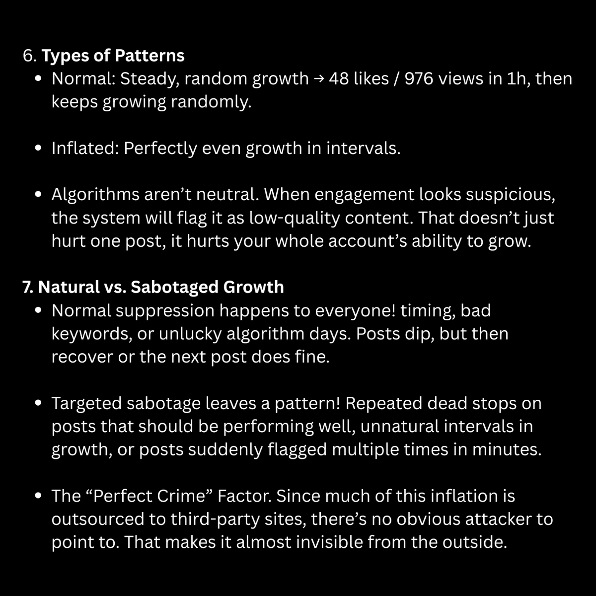 ✅Takeaway

- Learn your ratios.
- Watch the first hour.
- Random = normal, perfect intervals = fake.
- Look at your post analytics (Premium helps).

Don’t gaslight yourself. If your posts keep dying unnaturally, you’re not crazy. This might be happening to you, stay safe.