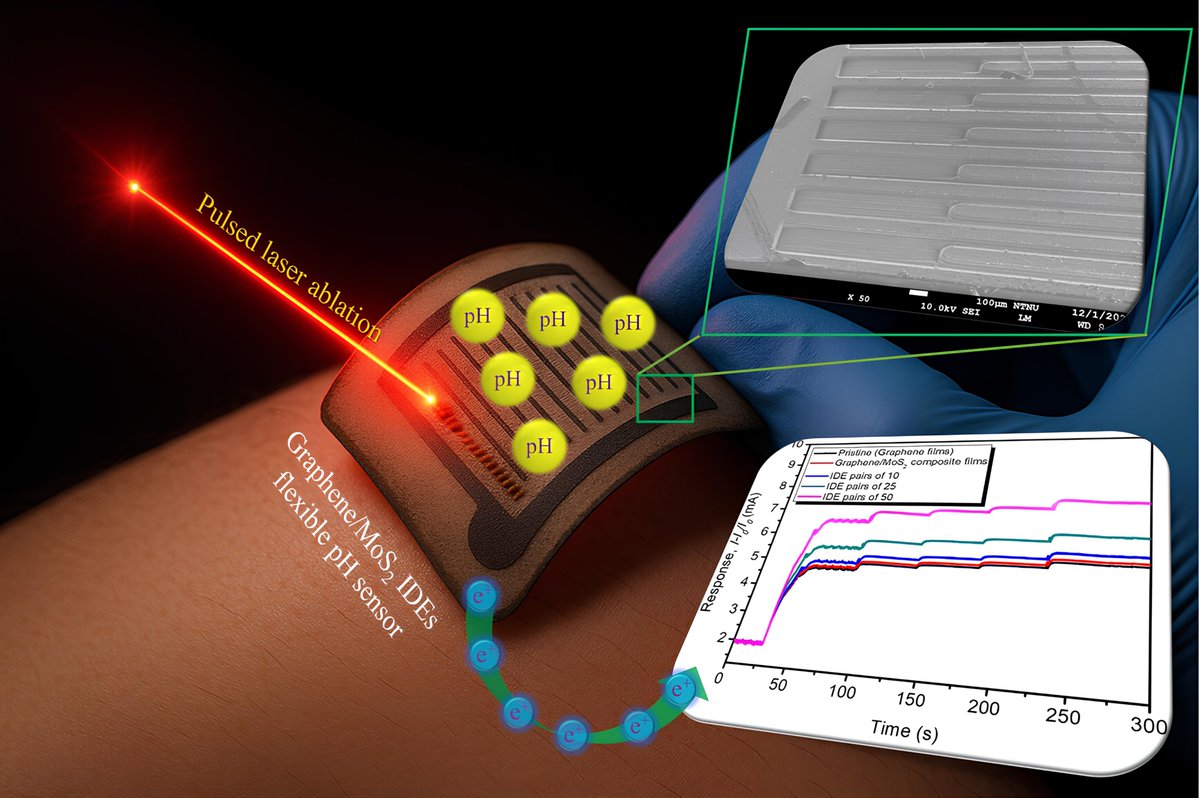 Nano_MDPI's tweet image. Check out our recent publication on flexible sensors
👉 mdpi.com/3408842
Fabrication and Characterization of Flexible pH Sensors Based on Pulsed Laser-Ablated Graphene/MoS₂ Interdigitated Electrodes
📌 #nanomaterials #pHsensor #flexiblesensor #graphene #MoS2 #wearables