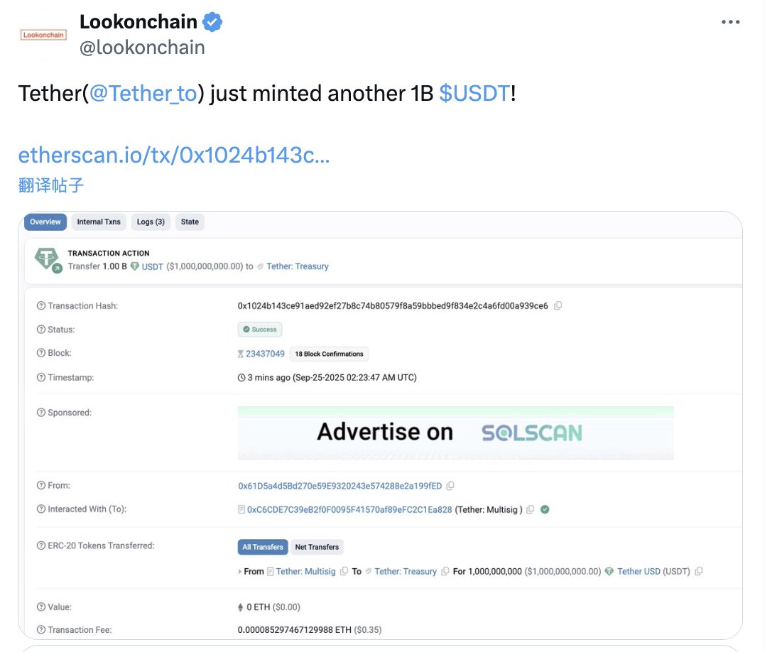 Bitwux's tweet image. Tether 于以太坊网络再次增发10亿枚USDT——

震荡的主旋律贯穿九月：是为十月的上涨做好充分的准备！

那句话怎么讲：横有多长 _________？